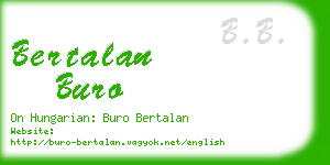 bertalan buro business card